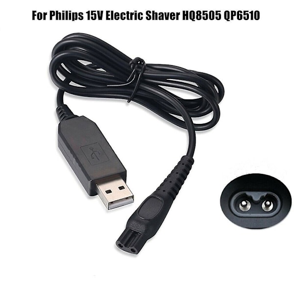 USB-opladerkabel til Philips 15V Elektrisk Skraber HQ8505 QP6510 Billedning