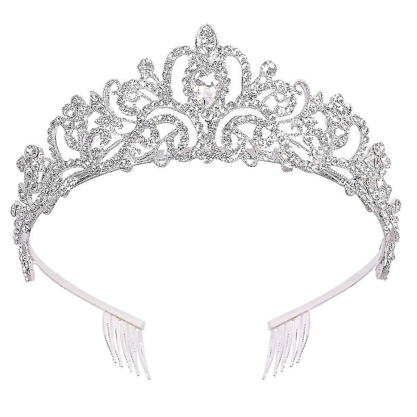 Hopeasormus Tiara Kruunut Naisille Tytöille Elegantti Prinsessan Kruunu Kammoilla Tiarat Naisille Hääjuhliin Promiin Syntymäpäiville