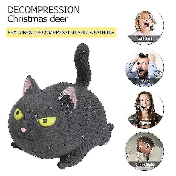 4-pack Knip Arg Katt Söta Husdjursleksaker Kattformad Pressa Stressavlastande Boll Dekompression Artefakt Vent Leksak Pressa Djurleksaker Barnpresent