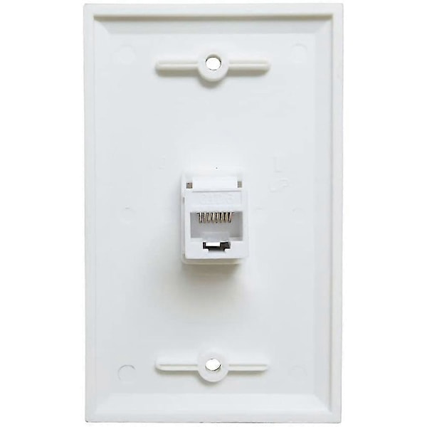 2-pakks 1-ports Ethernet veggplate, Jack veggplate med RJ45 hunn til hunn inline koblingsinnsats