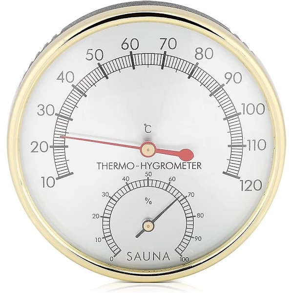 Sauna Room Thermometer, Metal Dial Thermometer Hygrometer Hygrometer-Thermometer for Sauna Room