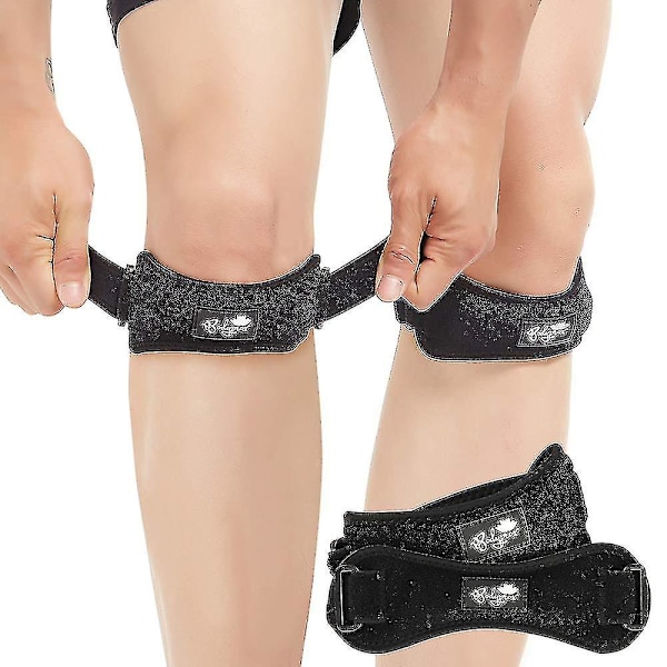 Tendon Knee Strap 2 Pack, Knee Pain Relief Support Brace For Hiking, Soccer, Basketball, Running, Jumpers Knee, Tennis, Tendonitis, Volleyball Squat