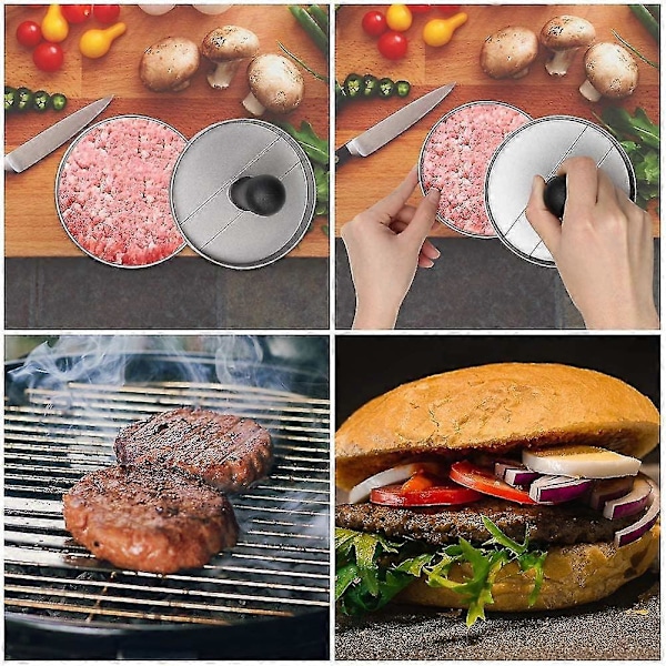 Non-stick Burgerpresse i Aluminium - Hamburger Patty Maker til Grill