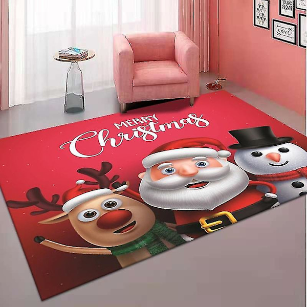 Eurooppalainen ja amerikkalainen tyyli joulu matto olohuone punainen matto koti juhlallinen loma koriste joulu liukastumaton matto santa claus 01 40x60cm