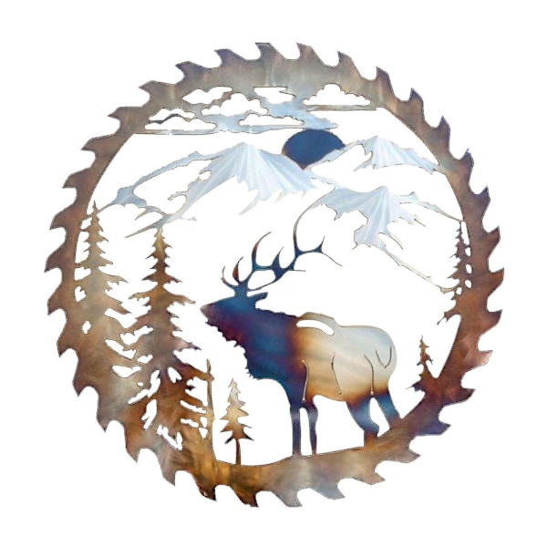 Whitetail Welcome Sawblade Cut Out Home Decor Metal Wall Art