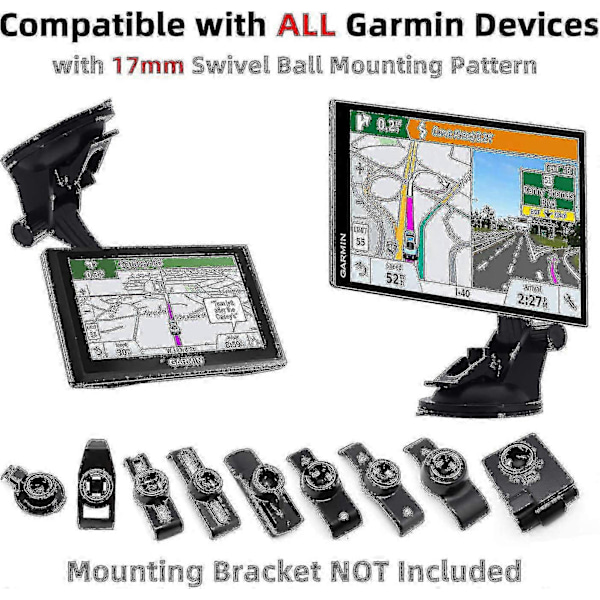 Garmin GPS-holder - GPS-feste for bil, vindskjerm/dashbord, sugekoppholder