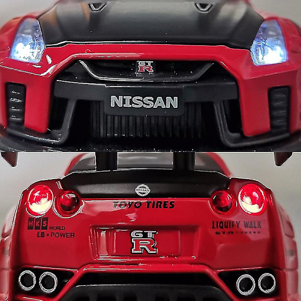 Ny 1:32 Nissan GTR GT-R R35 Legetøjsbil i Metal - Modelbil - Legetøjsbiler til Børn - Gave til Drenge - Sxq black