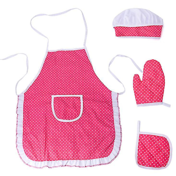 Kid Kitchen Apron Set For Learning Cooking Baking