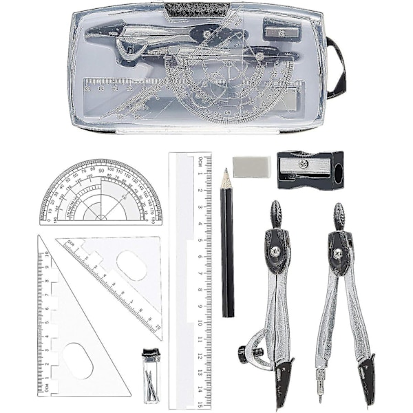 10-delad passare för geometrimatematik, geometrikit, passare för skola och kontor