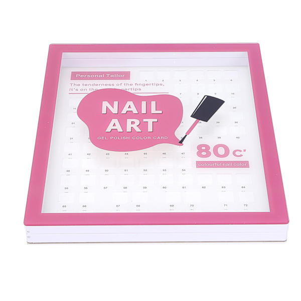 Bærbar Salon Neglegel Polish Farve Kort Bord - 80 Farver Negle Tip Farve Display Bog Diagram