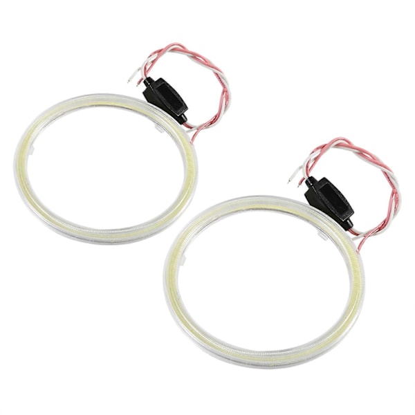 1pair Auto Halo Rings Angel Eye COB Chips Headlight DRL LED For Motorcycle Car 100mm