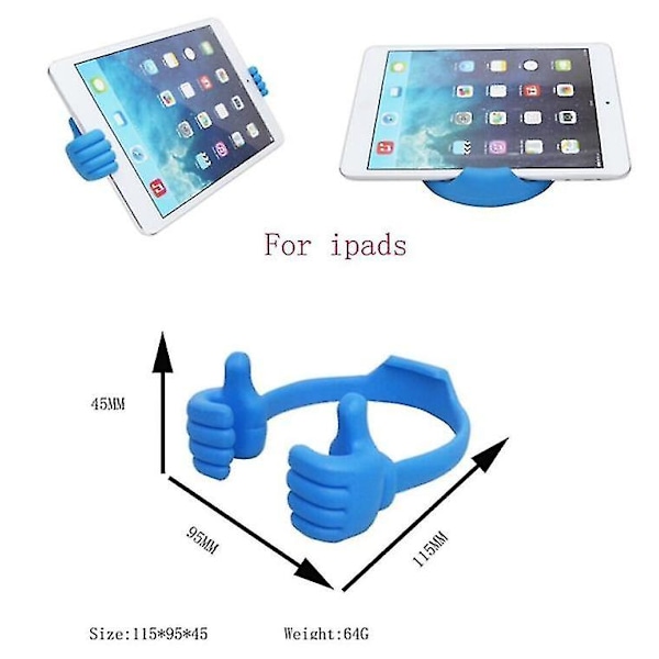 Tummen upp mobiltelefonställ, surfplattaställ för skrivbord, smartphone, mobiltelefon, surfplattor, universell, justerbar, flexibel