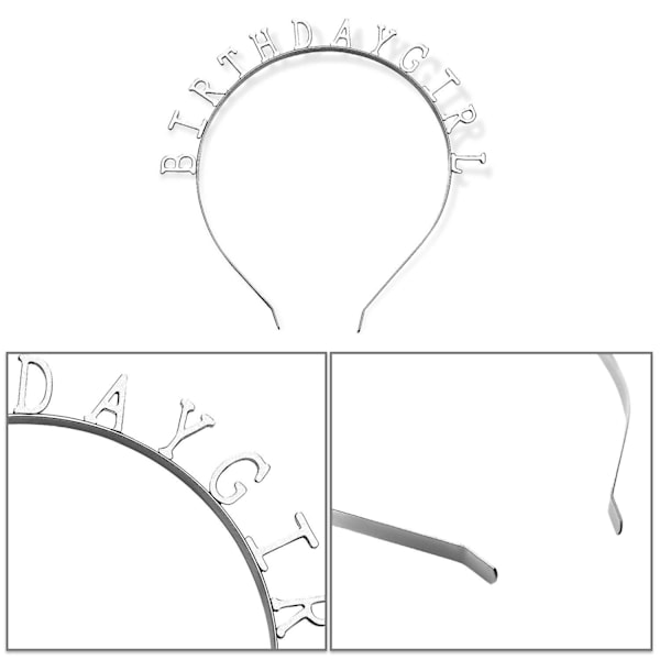 Fødselsdagstiara Piger Tiara Tiara Fødselsdagsbånd Fest Dekorationer (Sølv)