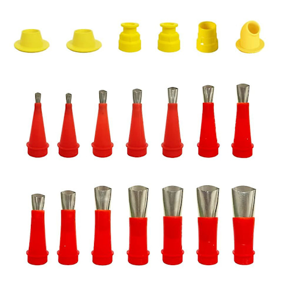 Caulking Nozzle, 14 PCS Stainless Steel Caulk Nozzle Applicators with 6 Connection Bases