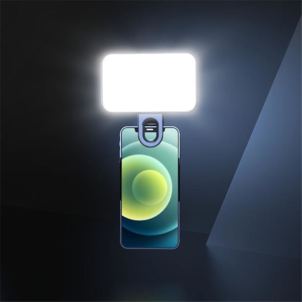 2 stk Selfie LED-lysring Flash Clip Oppladbart Kamera for Telefon & iPhone-nettbrett