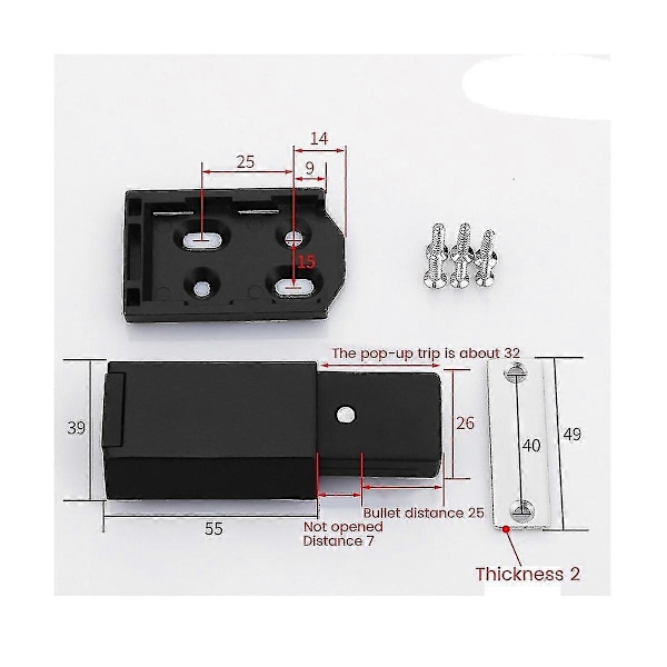 8 stk. Heavy Duty Push To Open Kabinetsbeslag - Magnetisk Push Latch & Lås Til Dør Touch Latches Rv C