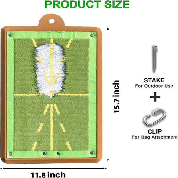 Golf Sving Treningsmatte Mini Innendørs/utendørs Golf Treningsslag Hjelpemiddel Matte Svingbane Tilbakemelding Golf Impact Matte with base plate