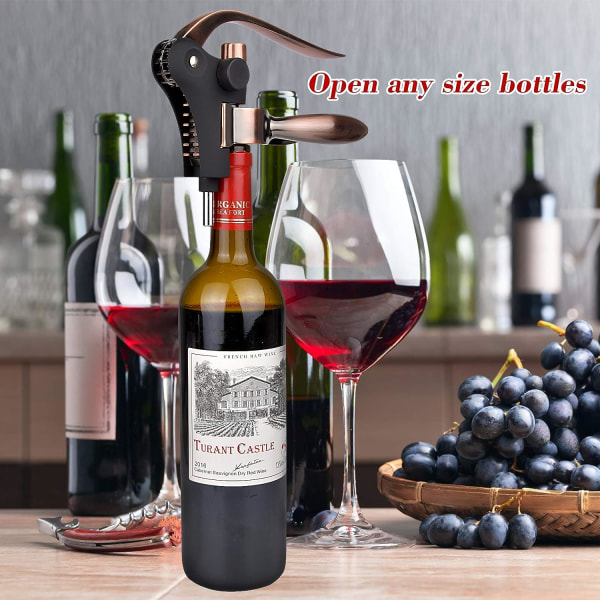 Vinöppnare, manuella vinflasköppnare Korkskruv Screwpull Spakar Set med  vinfolieskärare, extra spiral och spiral presentförpackning 9e6d | Fyndiq