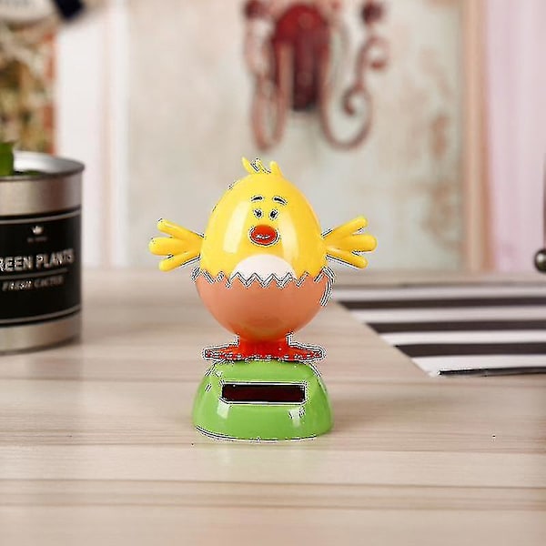 Solcellsfigur Dekoration för Bilinstrumentpanel Dynamisk Dansande Djur Bordsdekoration yellow chicken