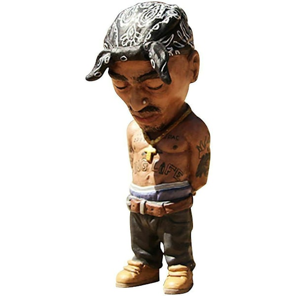 Legend Hip Hop Rapper Minifigur Statuer i Harpiks til Dekoration tupac black