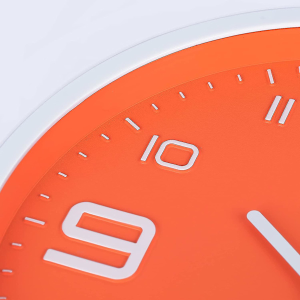 Modern Orange Väggklocka 10 Tum Silent Non Ticking Quartz Klockor Med Stora 3d Siffror För Vardagsrum Kök Barnrum-mxbc