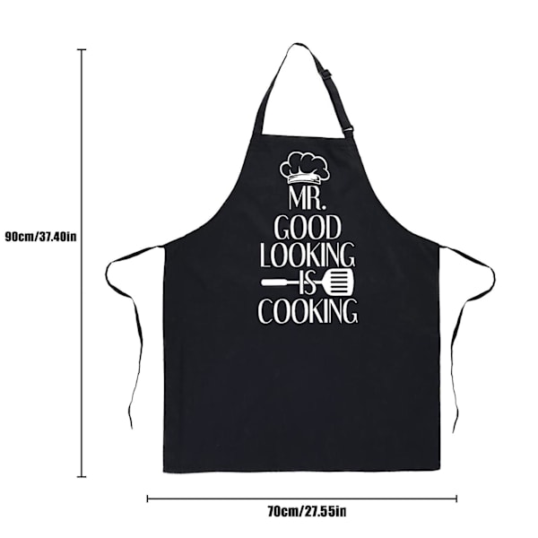 Rolig förkläde kök förkläde svart kock middagsfest förkläde kök för män BBQ matlagning polyester baktillbehör grossist