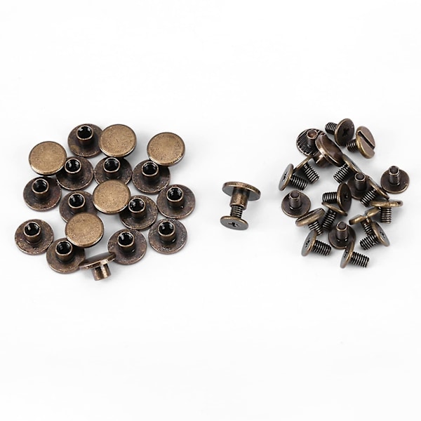 20pcs Leather Craft Rivets, Flat Head Screws Durable Brass Threaded  Diy Supplies (5mm)