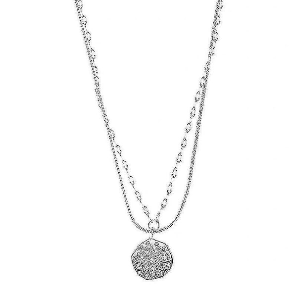 925 Sterling Silver Ladies Necklace Round Shiny Clavicle Necklace Gift Ladies Exquisite Jewelry