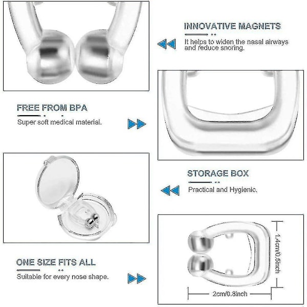 4 stk. Silikon Magnetiske Snorkingstopper