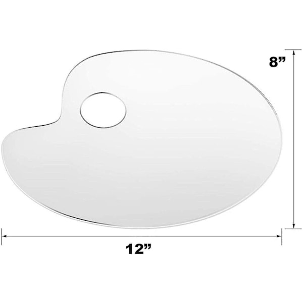 2-pack Transparent Akryl Målnings Paletter 20*30cm, Oval Palettbricka