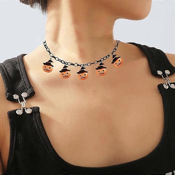 2 kpl Kurpitsa Kaulakoru Naisille Lepakko Kaulakoru Halloween Kaulakoru Hat Choker Kaulakoru Musta Ketju Kaulakoru Halloweenille bat