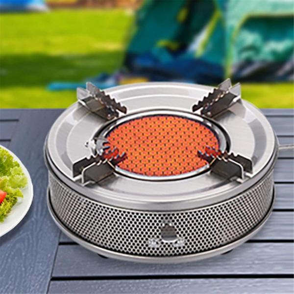 Bärbar camping gasolspis hopfällbar kassett spis vindskyddad hög effekt picknick gasolspis camping utrustning