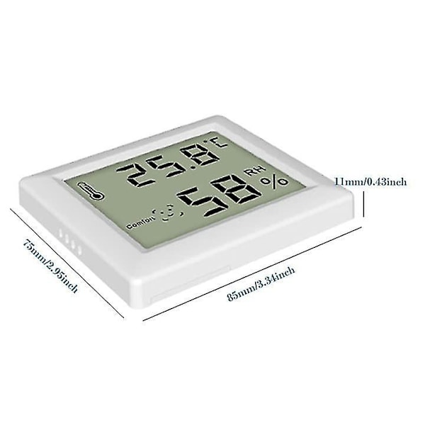 3-pakks termohygrometer, ultratynn termometer og hygrometer, digital hygrometer, innendørs termometer for vertikal eller veggmontering