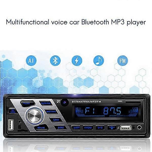 1 DIN MP3 Multimedia-spiller Bluetooth Radio Bilstereo Radiomottaker Audio Bildelektronikk 12V 53