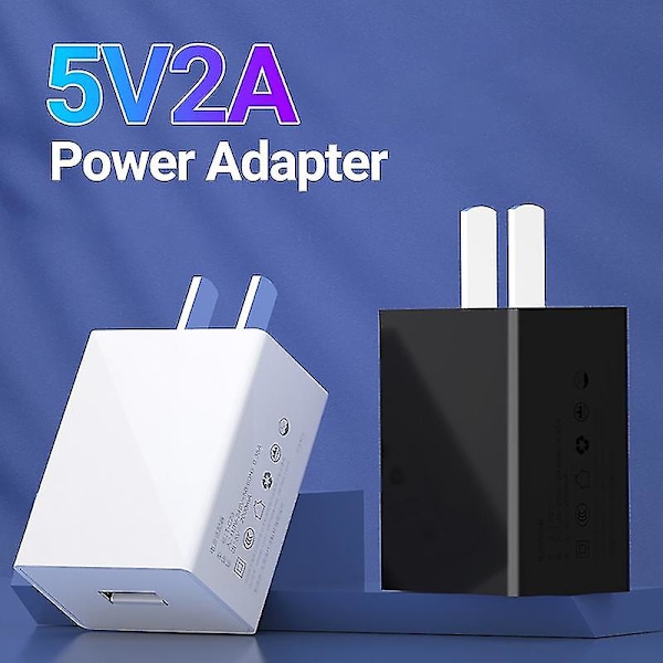 5V 2A Strømadapter Universal Brannsikker Lavtemperatur Sikkerhetsbeskyttelse Praktisk Rask Lading Bærbar Mobiltelefon USB Vegglader Reisestikkontakt white 1a