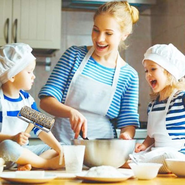 Juletræ Rullekæde i Træ, Træ Rullekæder til Bagning af Prægede Cookies, 3D Træ Rullekæde, Præget Rullekæde, Graveret Rullekæde