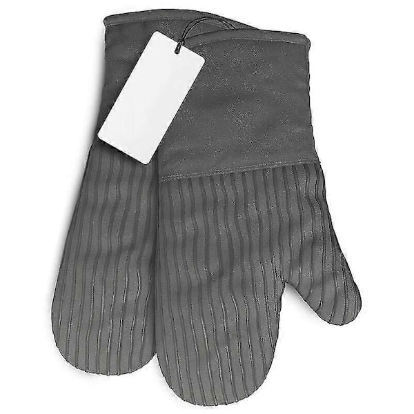 Pair Gray Big Red House Kitchen Gloves, 232 C Heat Resistance Oven Gloves