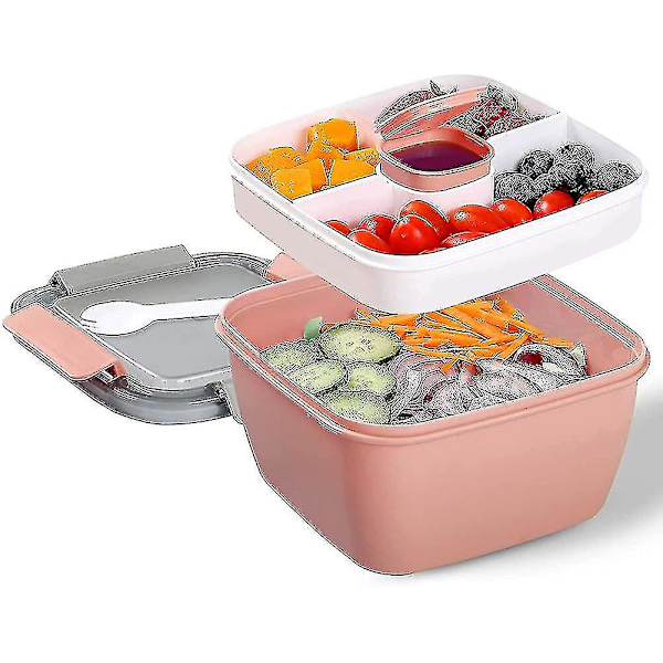 Lunch Box With 3 Compartments, Salad Meal Boxes Adults / Children, Leak Proof Bento Boxes, Microwave Safe, Bpa Free