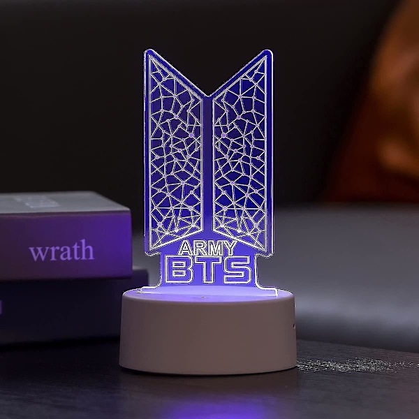 Kpop Bts Bangtan Boys 7 Farvede LED Akryl Natlys Børnelampe Soveværelse Hjem Dekoration Til Army Fans Gave (Gratis Forsendelse)