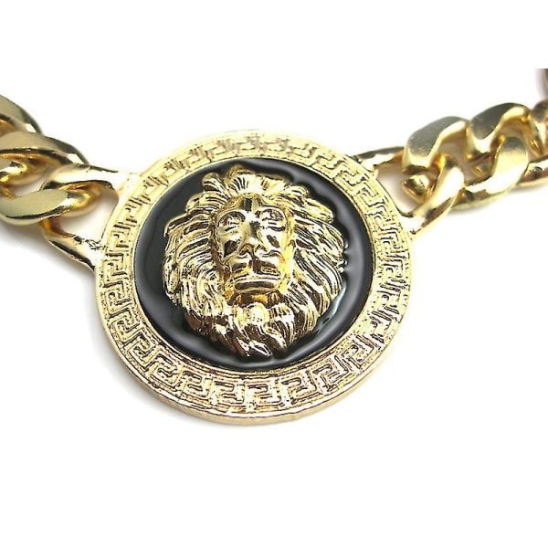 Guld lejonhuvud guldkedja huvud haklapp Halsband hänge Lion Choker smycken  73bb | Fyndiq