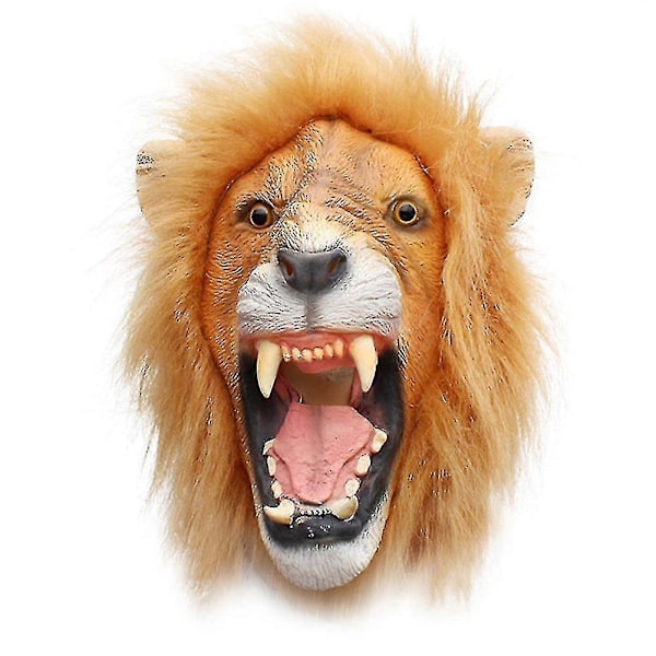 Latex Animal Head Mask King Lion For Halloween Costume Party Props - Party Novelty