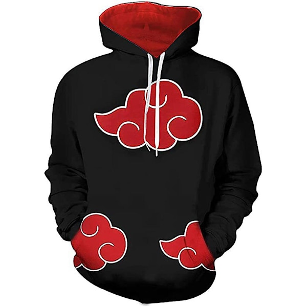 Naruto Akatsuki Trykket Hoodie Genser Anime Hettestropp Topper For Voksne Menn Kvinner l