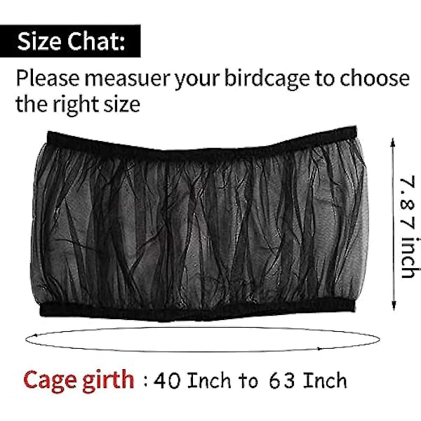 Universal Fuglebur Seed Catcher Seed Catcher Guard Net Cover Papegøye Nylon Mesh Net Cover Myk Luftig Burnett Stretchy Skjørt For Runde Kvadratiske Bur (ci l