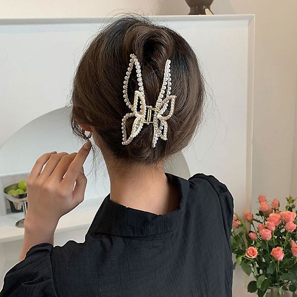 Zk- Metal Hairpin Ladies Large Bow Hairpin Head Back Hairpin Large Geometric Hairpin Shark Clip