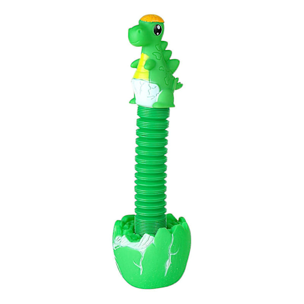 Kreativ Lala Legetøjs Pop Tube Nyhed Afspænding Teleskopisk Rør Dinosaur Med Lys Ventil Afspænding Sx green