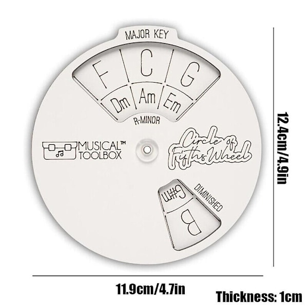 Cirkel af Femte Træ Melodi Værktøj til Toner Akkorder Nøgle Signatur Musikalsk Undervisningsværktøj