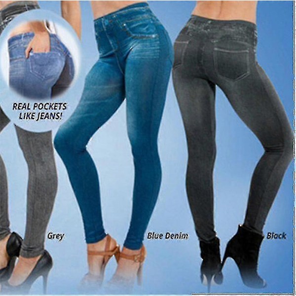 Fleece Denim Jeggings - Behagelige Stræk Denim Skinny Jeans til Kvinder s