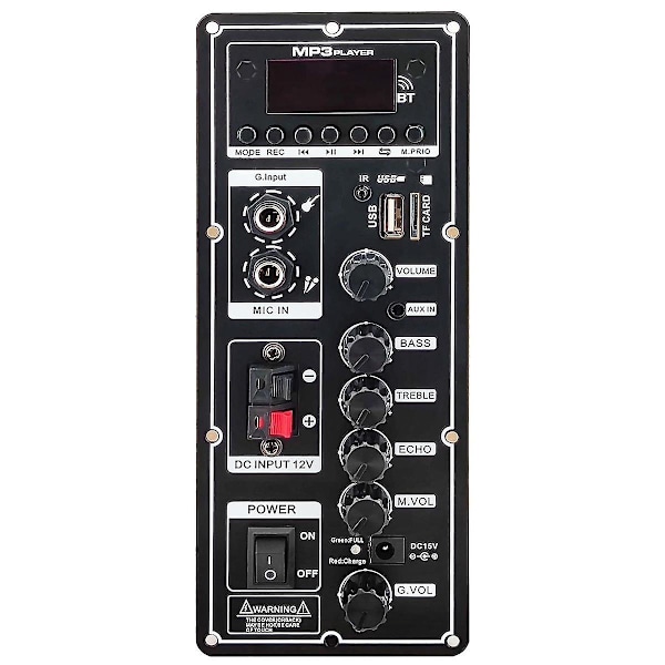 12V Forsterkerkort Høytalerforsterker Bluetooth AUX TF-kort U-disk Opptak 6-12 tommer 80W Høytalerpanelkort