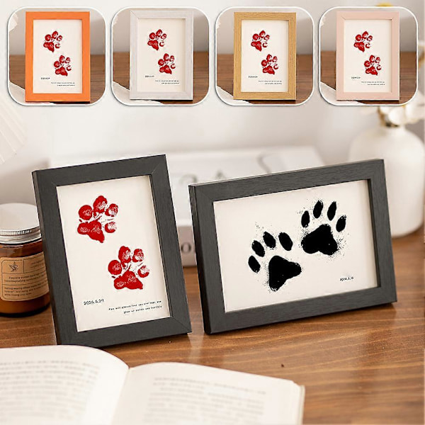 Personligt Hundtavla med Paw Print - Minnesgåva för Sovrum och Vardagsrum orange 8 inch