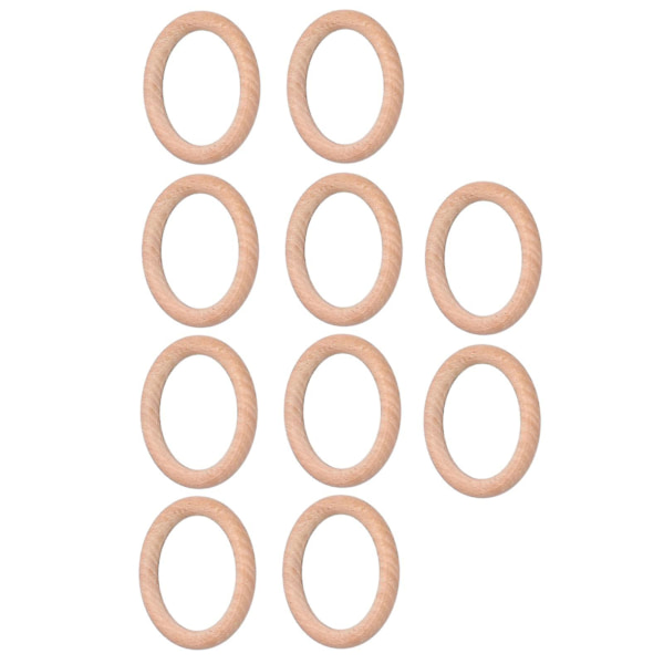 Naturlige tresirkler for smykkeproduksjon - 10 stk uferdige DIY treringer, 7 cm størrelse, ideelt for babytenner